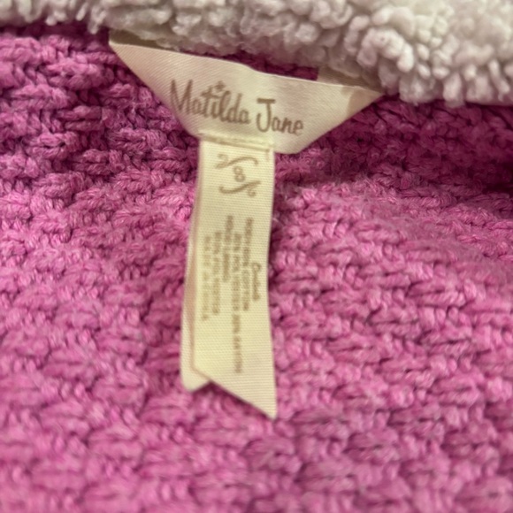 Matilda Jane Pink Knit Hooded Sweater Coat - Size 8 - Picture 6 of 9